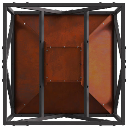 Fire Pit Brown 50 x 50 x 35 cm Weathering Steel