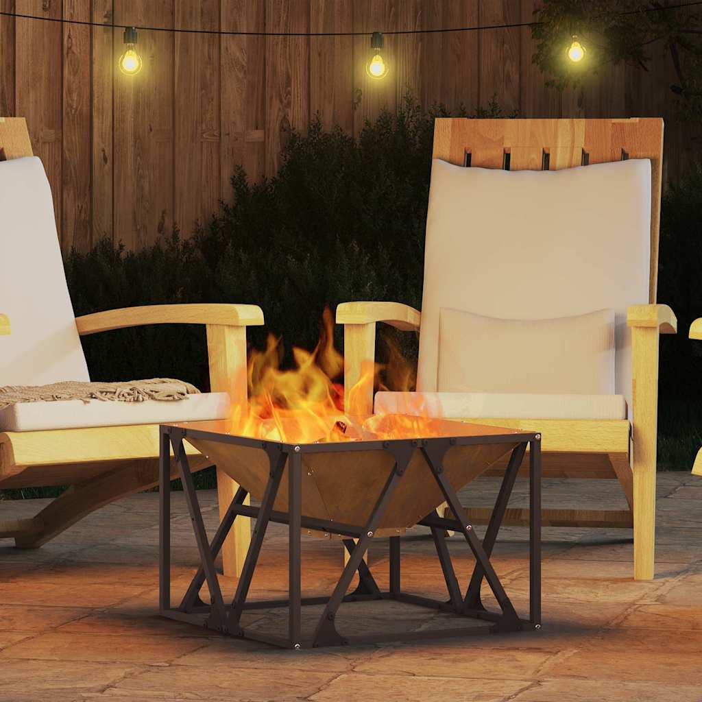 Fire Pit Brown 50 x 50 x 35 cm Steel