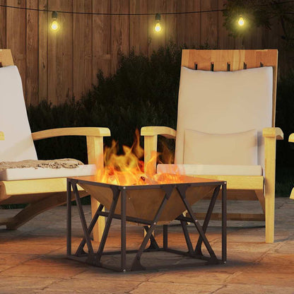 Fire Pit Brown 50 x 50 x 35 cm Steel