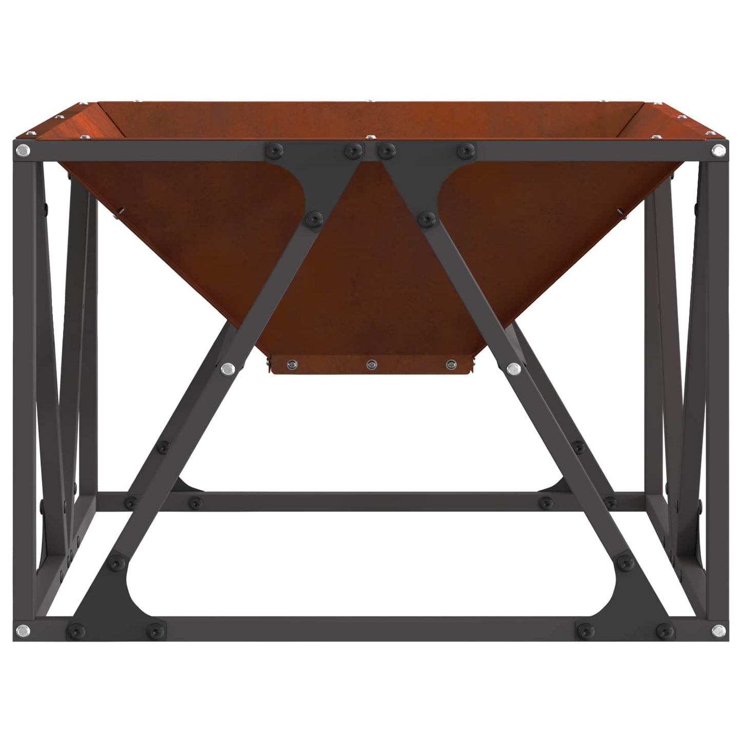 Fire Pit Brown 50 x 50 x 35 cm Weathering Steel