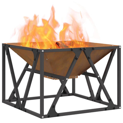 Fire Pit Brown 50 x 50 x 35 cm Steel