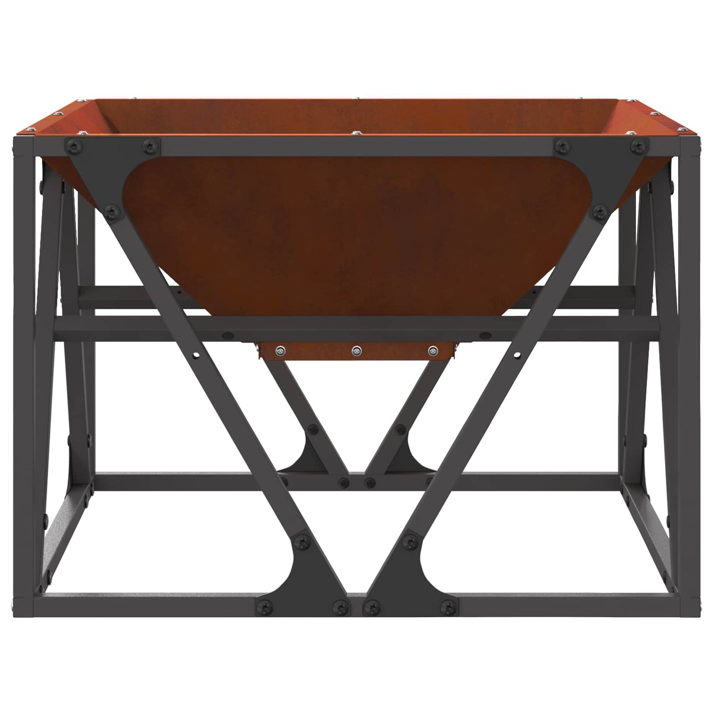 Fire Pit Brown 50 x 50 x 35 cm Weathering Steel