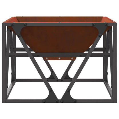 Fire Pit Brown 50 x 50 x 35 cm Weathering Steel