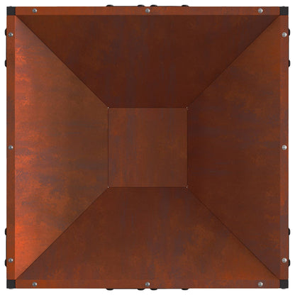 Fire Pit Brown 50 x 50 x 35 cm Weathering Steel