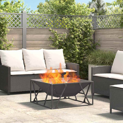 Fire Pit Black 80 x 80 x 40 cm Steel