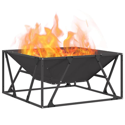 Fire Pit Black 80 x 80 x 40 cm Steel