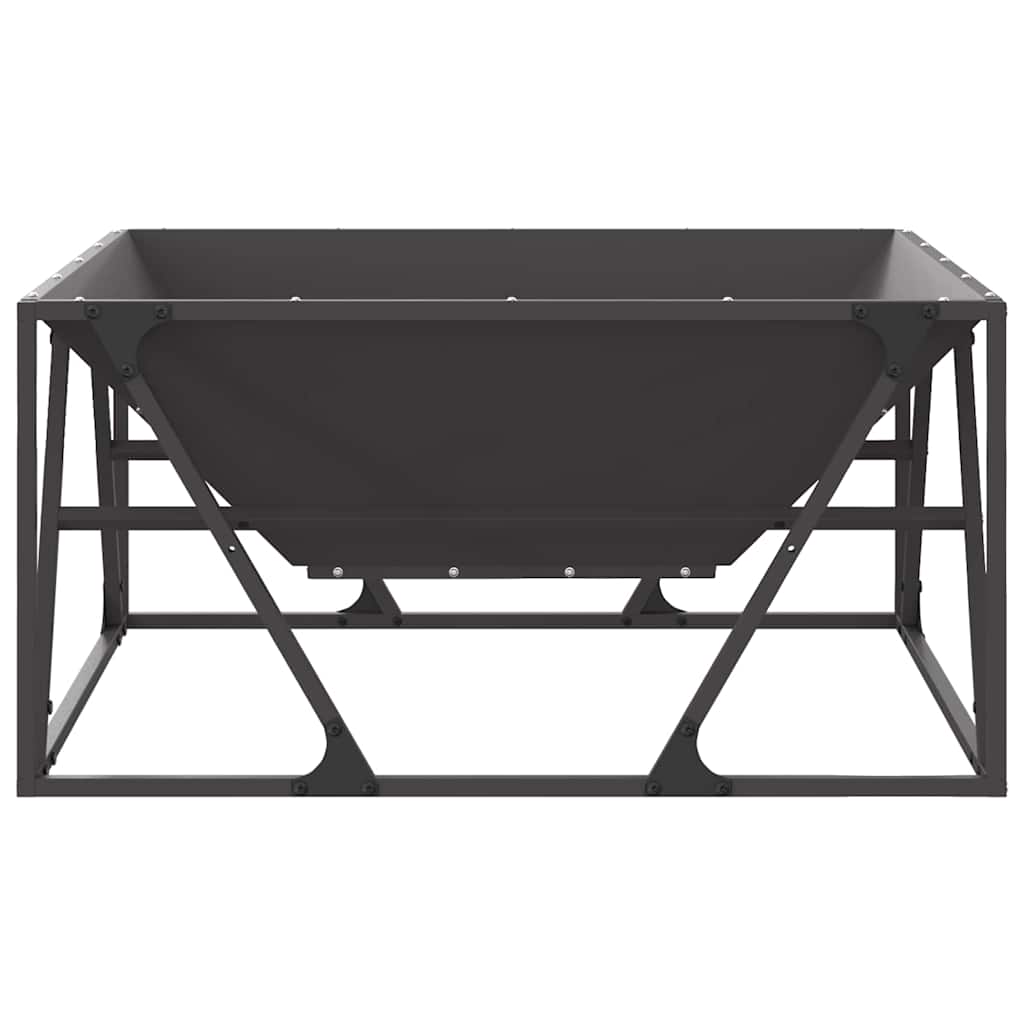Fire Pit Black 80 x 80 x 40 cm Steel