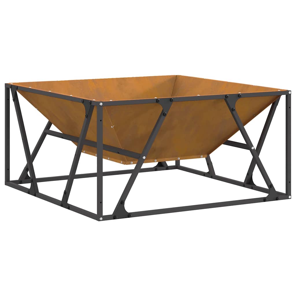 Fire Pit Brown 80 x 80 x 40 cm Steel