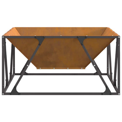Fire Pit Brown 80 x 80 x 40 cm Steel