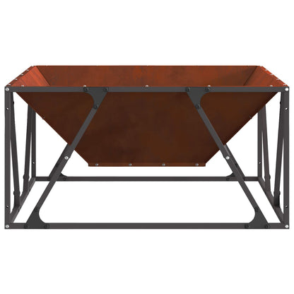 Fire Pit Brown 80 x 80 x 40 cm Weathering Steel