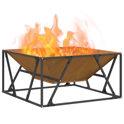 Fire Pit Brown 80 x 80 x 40 cm Steel