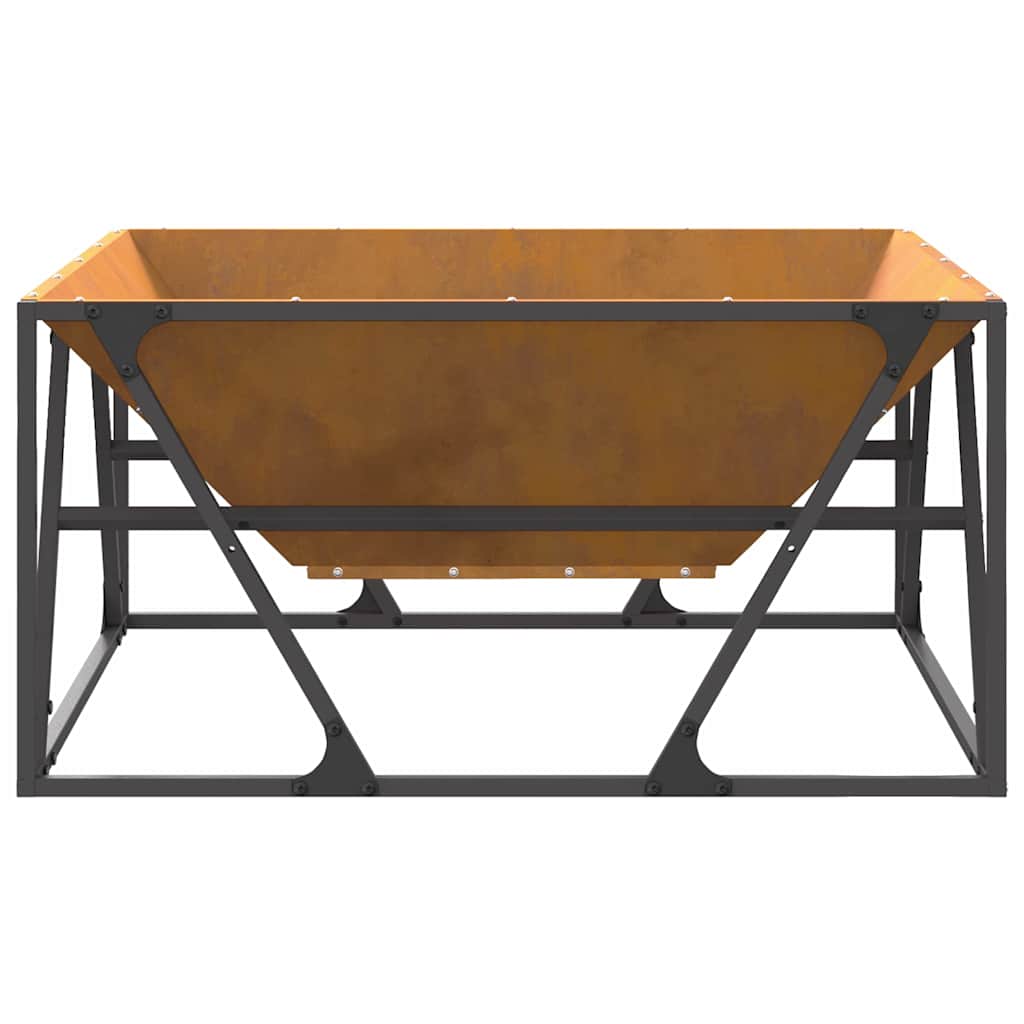 Fire Pit Brown 80 x 80 x 40 cm Steel