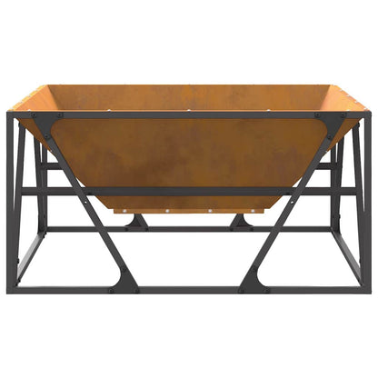 Fire Pit Brown 80 x 80 x 40 cm Steel