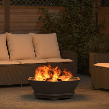 Fire Pit Black 75 x 75 x 28 cm Steel