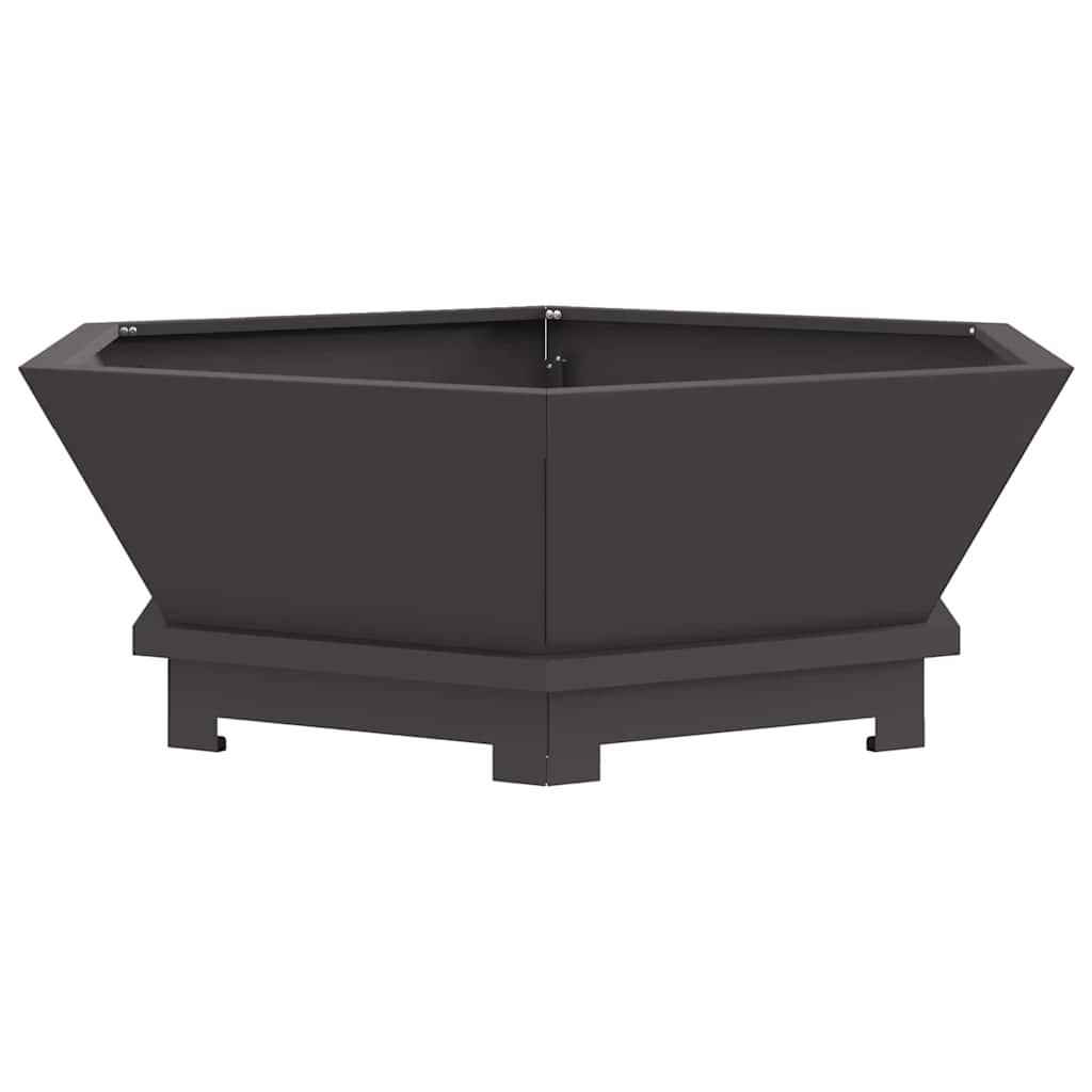 Fire Pit Black 75 x 75 x 28 cm Steel