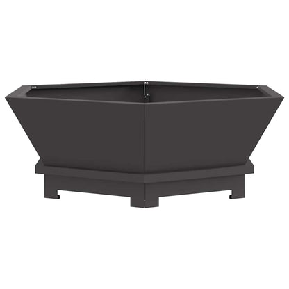 Fire Pit Black 75 x 75 x 28 cm Steel