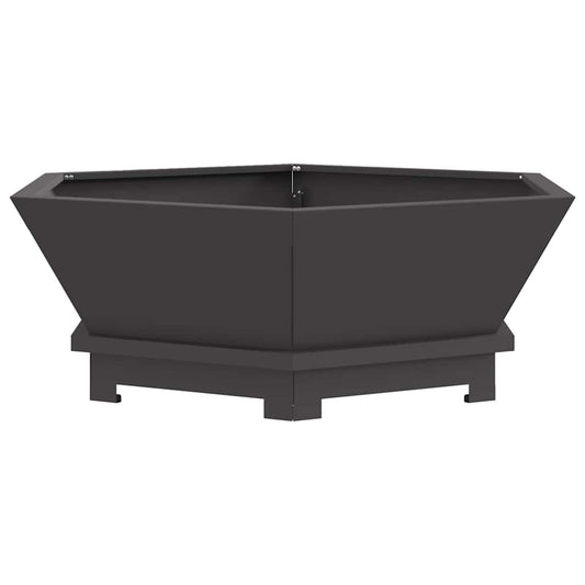 Fire Pit Black 75 x 75 x 28 cm Steel