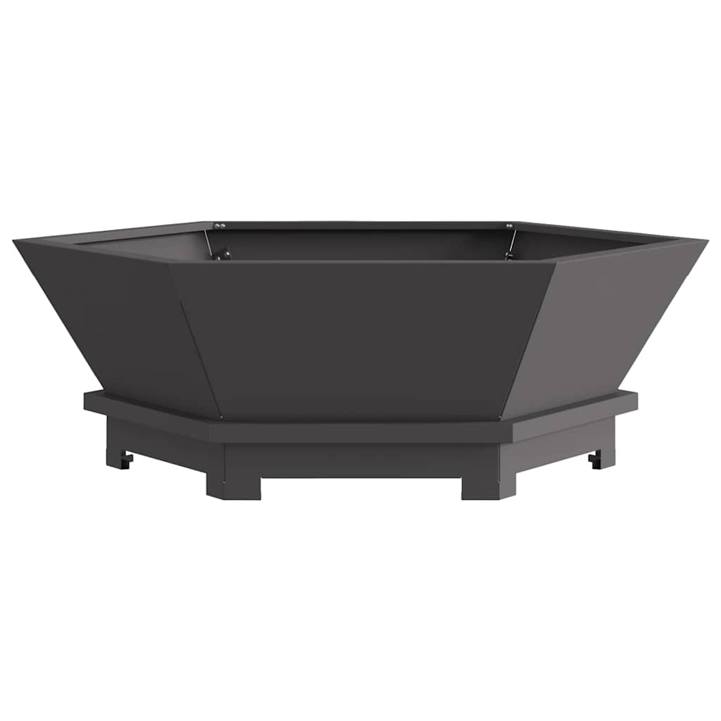 Fire Pit Black 75 x 75 x 28 cm Steel