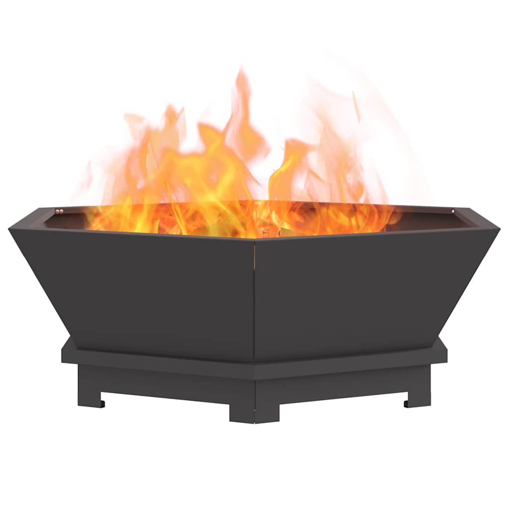 Fire Pit Black 75 x 75 x 28 cm Steel