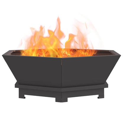 Fire Pit Black 75 x 75 x 28 cm Steel