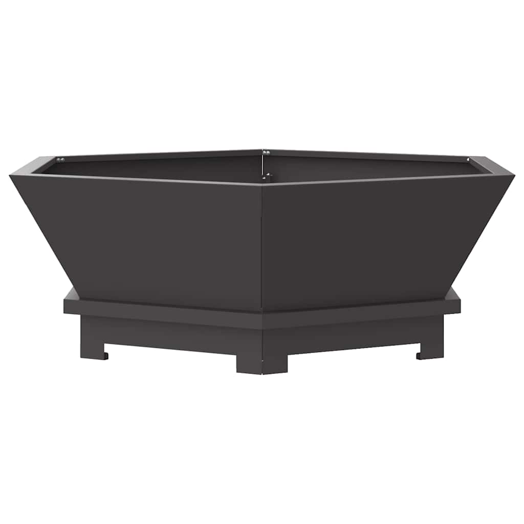 Fire Pit Black 75 x 75 x 28 cm Steel