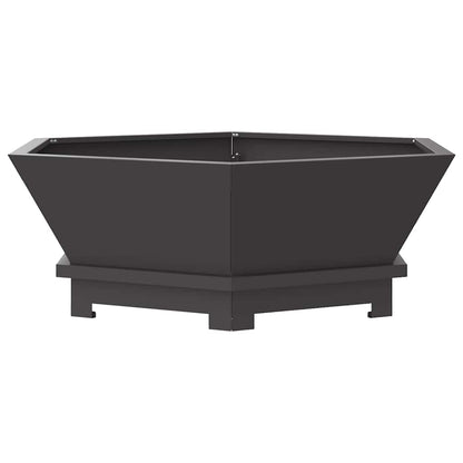 Fire Pit Black 75 x 75 x 28 cm Steel