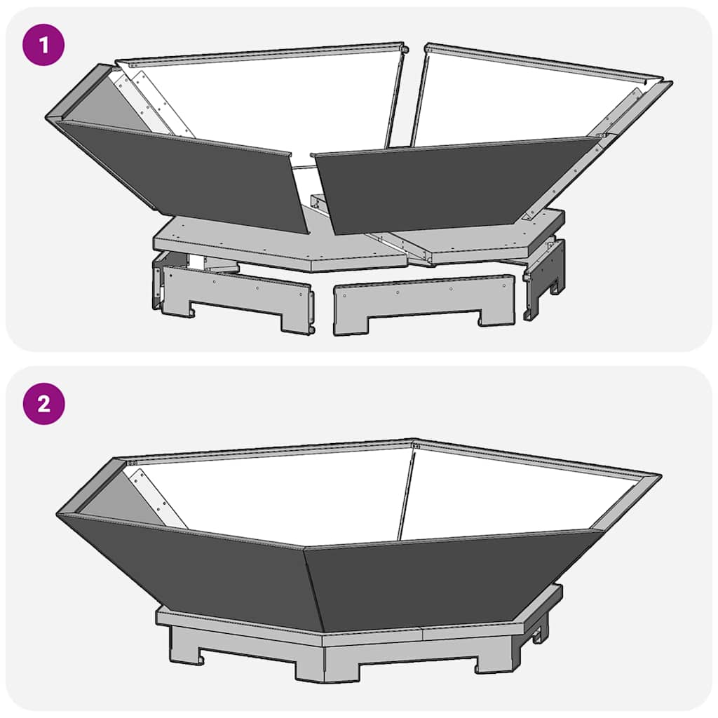 Fire Pit Black 100 x 100 x 28 cm Steel