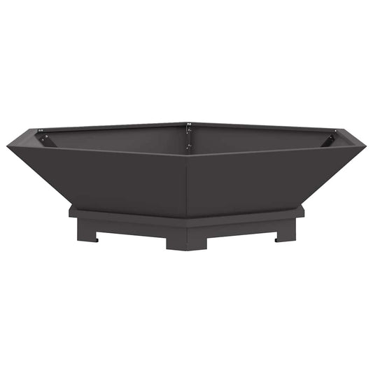 Fire Pit Black 100 x 100 x 28 cm Steel