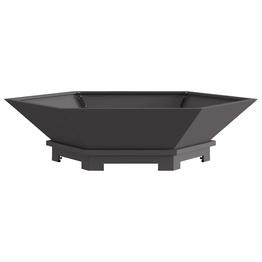 Fire Pit Black 100 x 100 x 28 cm Steel