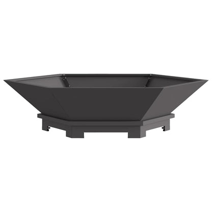 Fire Pit Black 100 x 100 x 28 cm Steel