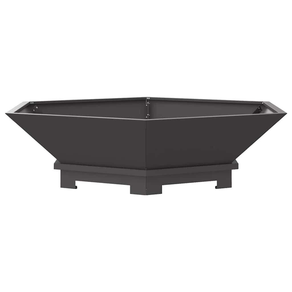 Fire Pit Black 100 x 100 x 28 cm Steel