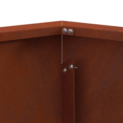 Fire Pit Brown 100 x 100 x 28 cm Weathering Steel