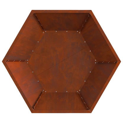Fire Pit Brown 100 x 100 x 28 cm Weathering Steel