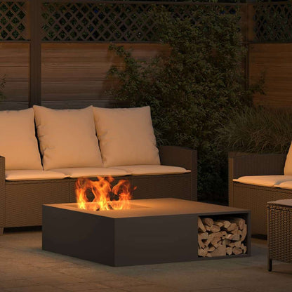 Fire Pit Black 100 x 100 x 30 cm Steel