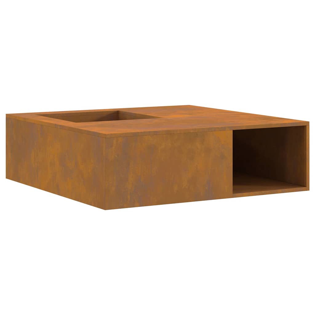 Fire Pit Brown 100 x 100 x 30 cm Weathering steel