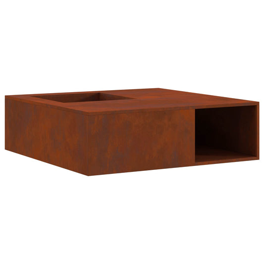 Fire Pit Brown 100 x 100 x 30 cm Weathering Steel