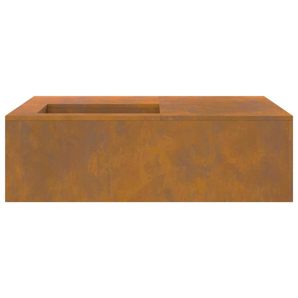Fire Pit Brown 100 x 100 x 30 cm Weathering steel
