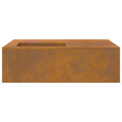 Fire Pit Brown 100 x 100 x 30 cm Weathering steel