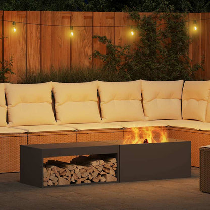 Fire Pit Black 160 x 45 x 35 cm Steel