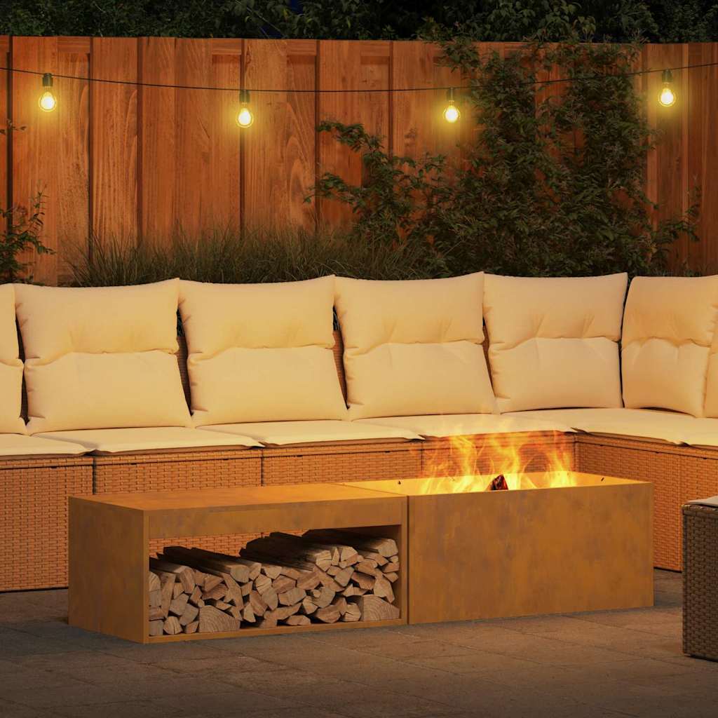 Fire Pit Brown 160 x 45 x 35 cm Steel