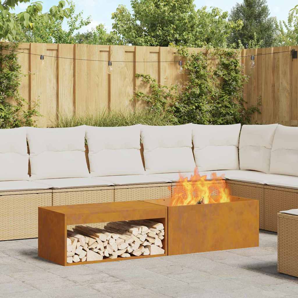 Fire Pit Brown 160 x 45 x 35 cm Steel