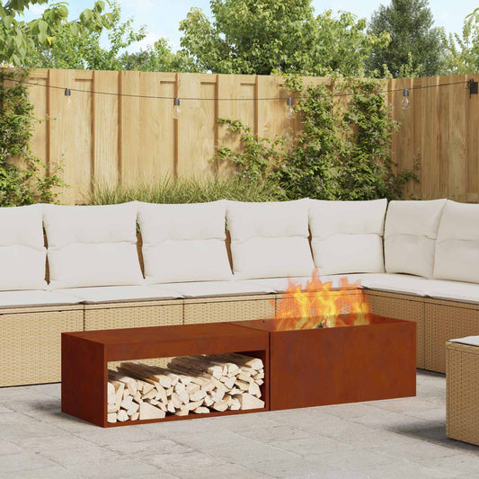 Fire Pit Brown 160 x 45 x 35 cm Steel