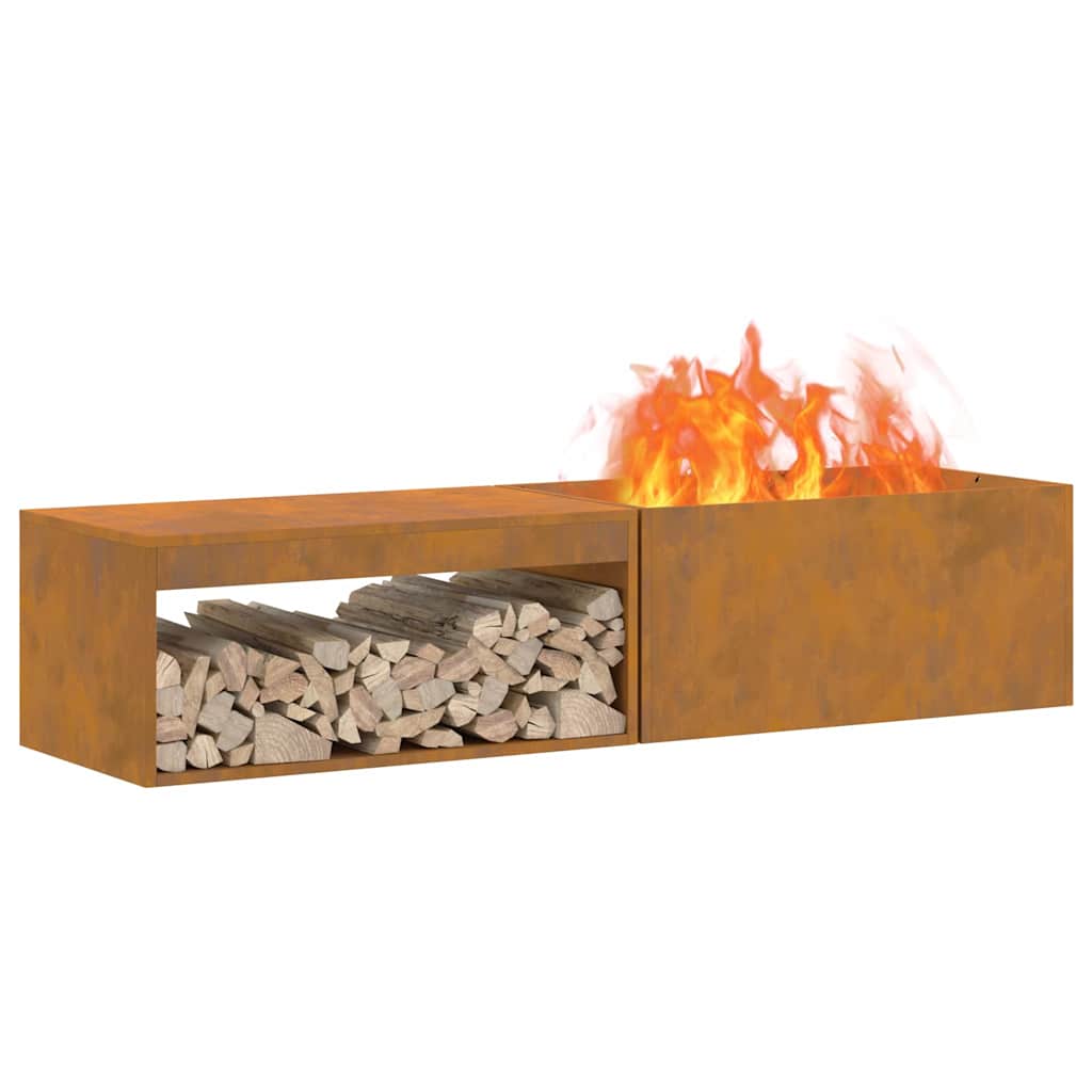 Fire Pit Brown 160 x 45 x 35 cm Steel