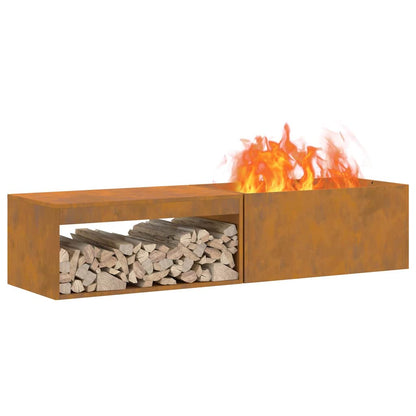 Fire Pit Brown 160 x 45 x 35 cm Steel