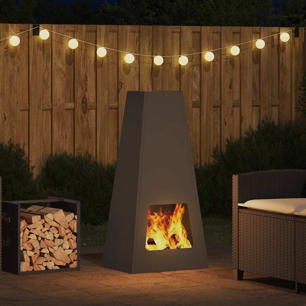 Fire Pit Black 50 x 35 x 100 cm Steel