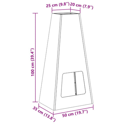 Fire Pit Black 50 x 35 x 100 cm Steel