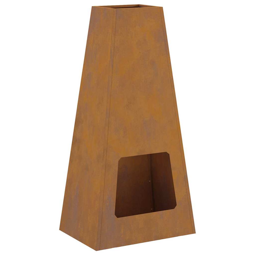 Fire Pit Brown 50 x 35 x 100 cm Weathering steel