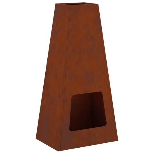 Fire Pit Brown 50 x 35 x 100 cm Weathering Steel