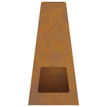 Fire Pit Brown 50 x 35 x 100 cm Weathering steel