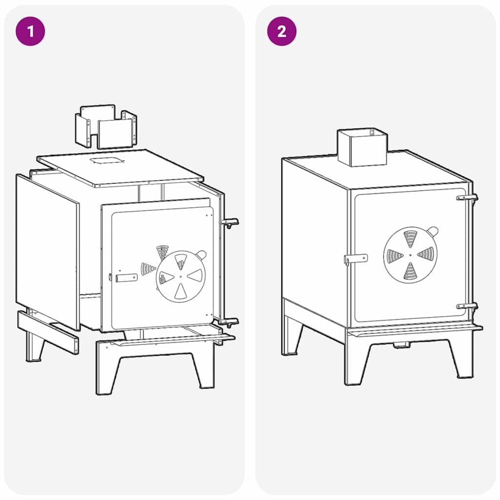 Camping Stove Black 35 x 50 x 60 cm Cold-rolled Steel